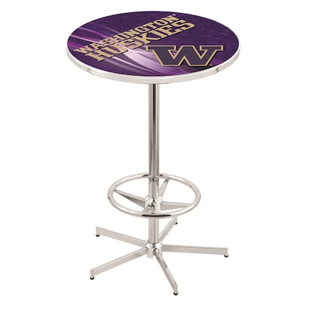 Holland Bar Stool Co 42" Chrome Washington Pub Table, 36" dia. Top L216C4236WashUn-D2